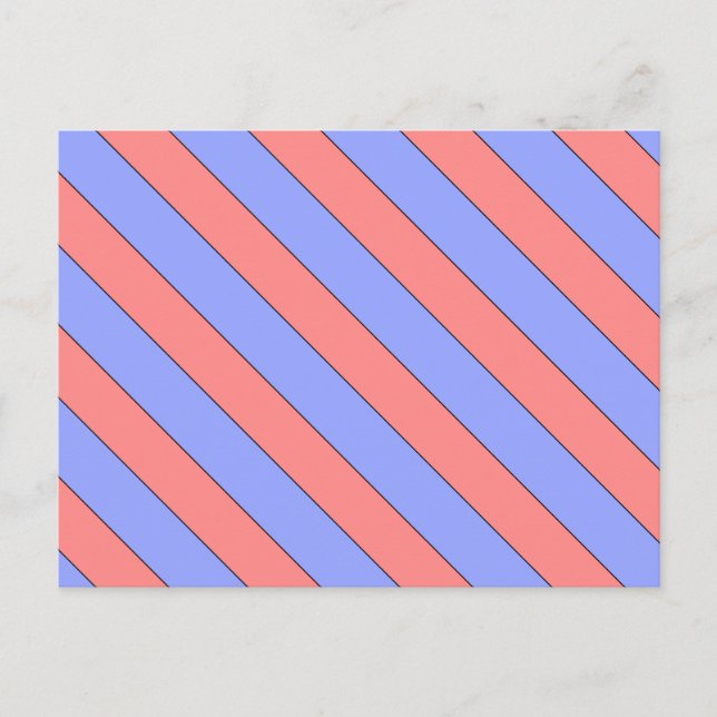 diagonal stripes pink and purple postcard (Front)