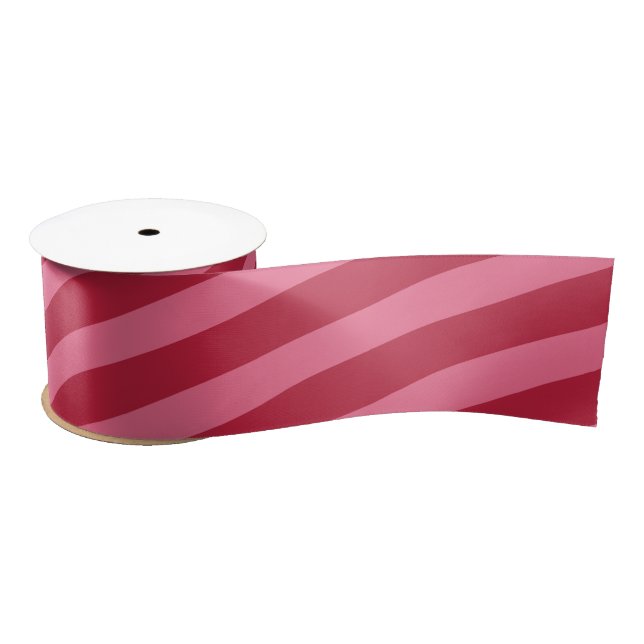 Diagonal stripes red and pink ribbon 2 yards  satin ribbon (Spool)
