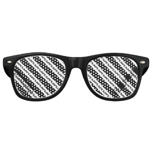 Diagonal Stripes Retro Sunglasses