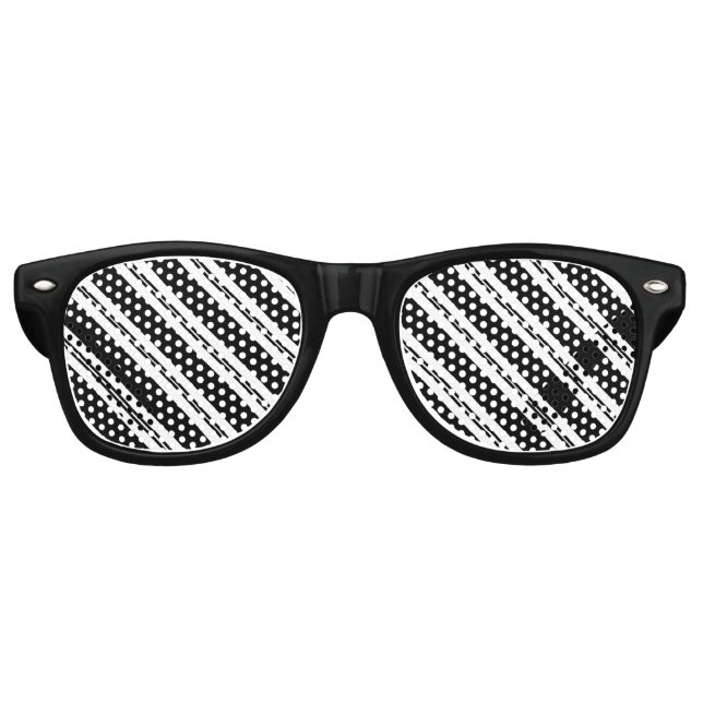 Diagonal Stripes Retro Sunglasses (Front)