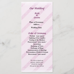 Diagonal Stripes Wedding Program