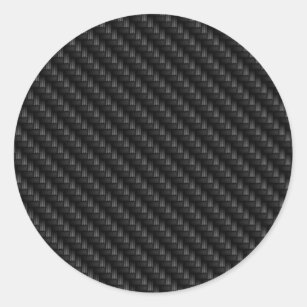 Diagonal Tightly Woven Carbon Fibre Texture Classic Round Sticker
