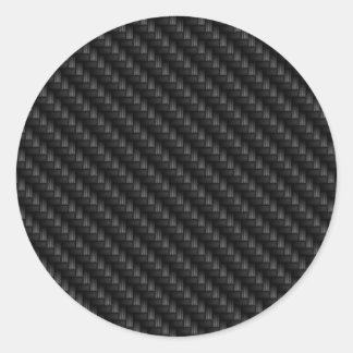 Diagonal Tightly Woven Carbon Fibre Texture Classic Round Sticker