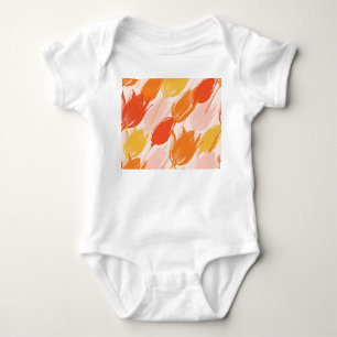 Diagonal Tulips: Light Colour Design. Baby Bodysuit