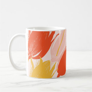Diagonal Tulips: Light Colour Design. Coffee Mug