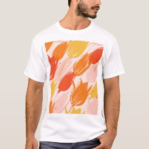 Diagonal Tulips: Light Colour Design. T-Shirt