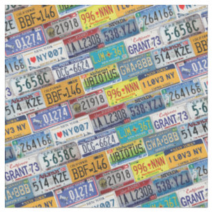 Diagonal US Registration plates Fabric