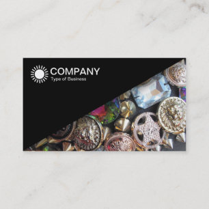 Diagonal V2 - Black - Bling Business Card