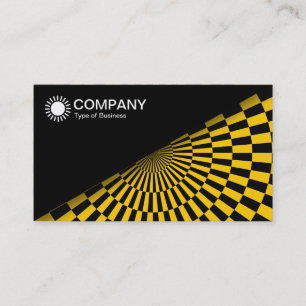 Diagonal V2 - Black - Op Art Amber Business Card