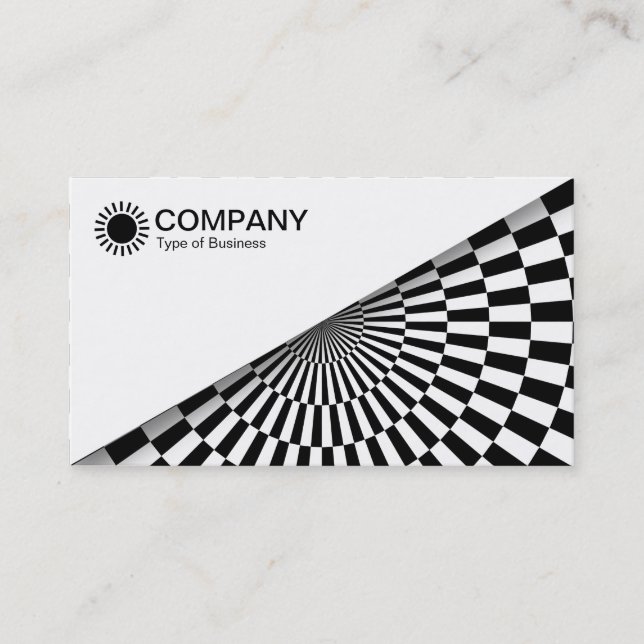 Diagonal V2 - White - Op Art Black and White Business Card (Front)