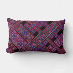 Diagonal Violet Aurora Lumbar Pillow