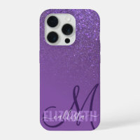 Diagonal Violet Purple Glitter Gradient Ombre