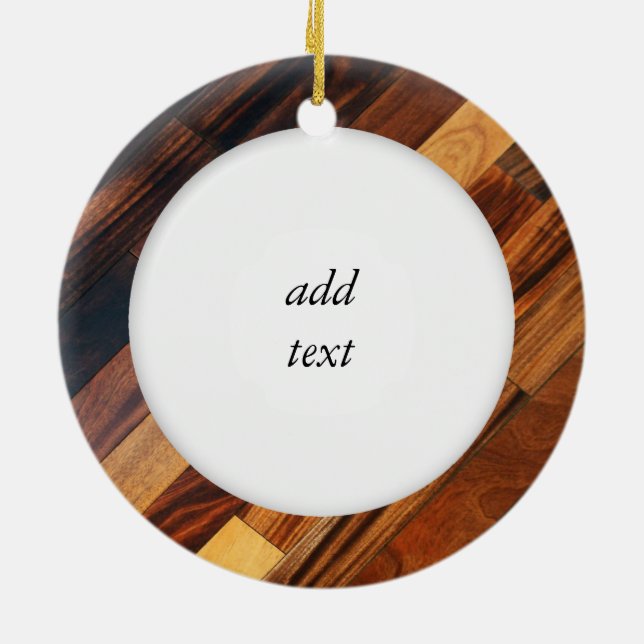 Diagonal Wood Flooring Image Ceramic Tree Decoration (Back)