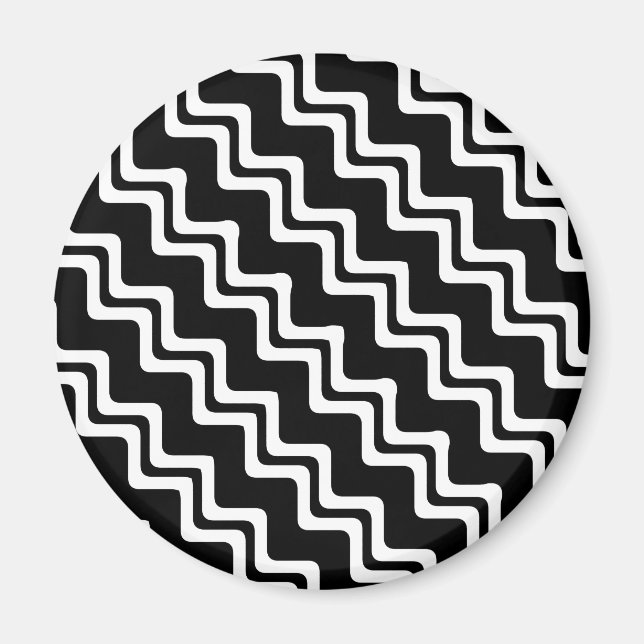 Diagonal Zig Zag Dual Coloured Line Pattern Magnet (Front)