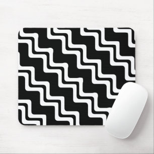 Diagonal Zig Zag Dual Coloured Line Pattern Mouse Pad