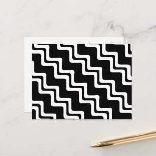 Diagonal Zig Zag Dual Coloured Line Pattern Postcard