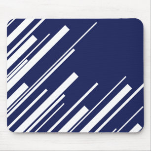 Diagonals - Blue and White Mouse Pad