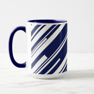 Diagonals - Blue and White Mug