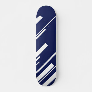 Diagonals - Blue and White Skateboard