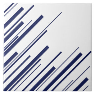 Diagonals in Blue and White Ceramic Tile