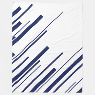 Diagonals in Blue and White Fleece Blanket