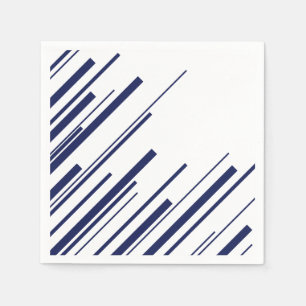 Diagonals in Blue and White Napkin