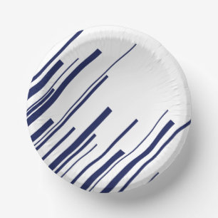 Diagonals in Blue and White Paper Plate