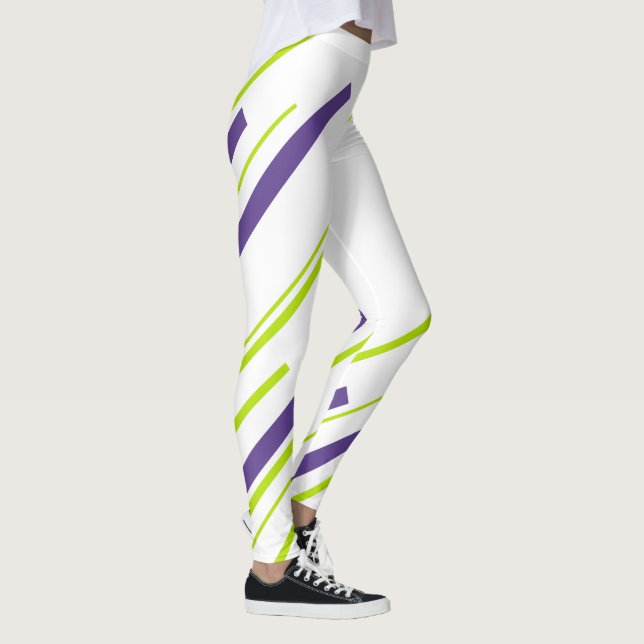 Diagonals in Lime Green and Purple Leggings (Right)