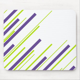 Diagonals in Lime Green and Purple Mouse Pad