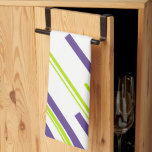 Diagonals in Lime Green and Purple Tea Towel<br><div class="desc">Diagonals in Lime Green and Purple is a minimal design featuring bold diagonal lines on a crisp white background. This eye-catching design is available on many items,  making it perfect for adding a pop of colour and style.</div>
