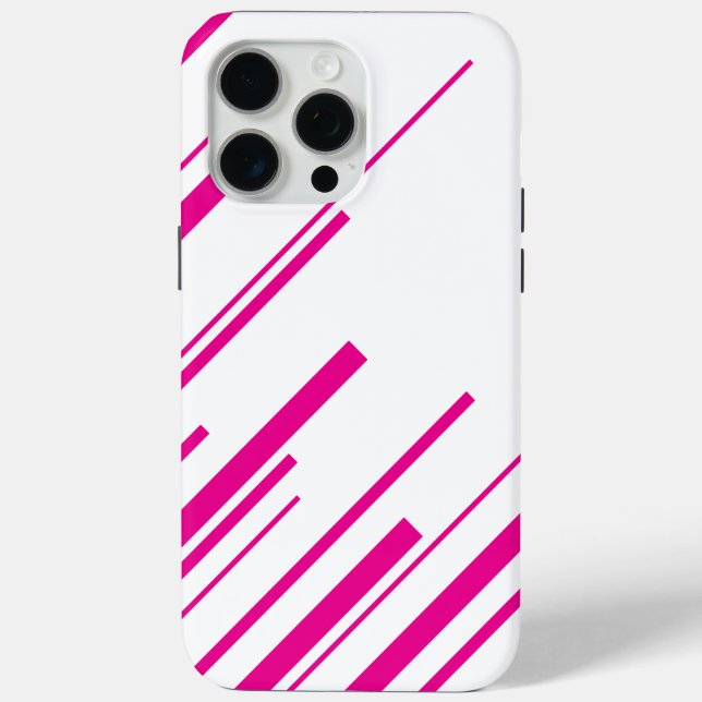 Diagonals in Magenta and White Case-Mate iPhone Case (Back)