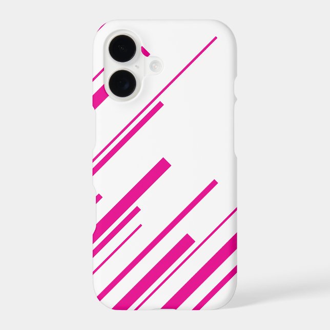 Diagonals in Magenta and White iPhone Case (Back)