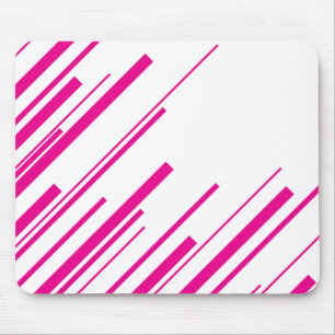 Diagonals in Magenta and White Mouse Pad