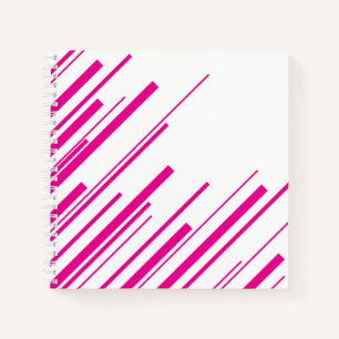 Diagonals in Magenta and White Notebook