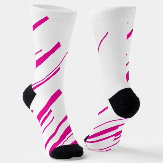 Diagonals in Magenta and White Socks (Angled)