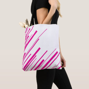 Diagonals in Magenta and White Tote Bag