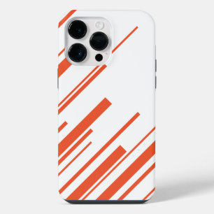 Diagonals in Orange and White iPhone 14 Pro Max Case