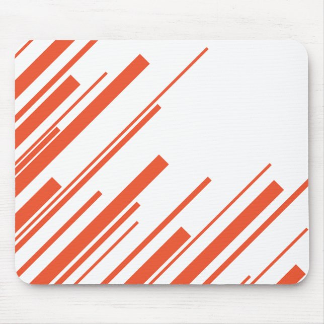 Diagonals in Orange and White Mouse Pad (Front)