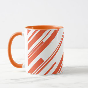 Diagonals in Orange and White Mug