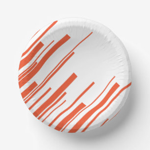 Diagonals in Orange and White Paper Plate