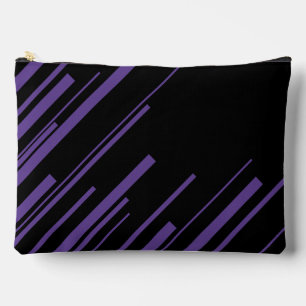 Diagonals in Purple and Black Accessory Pouch