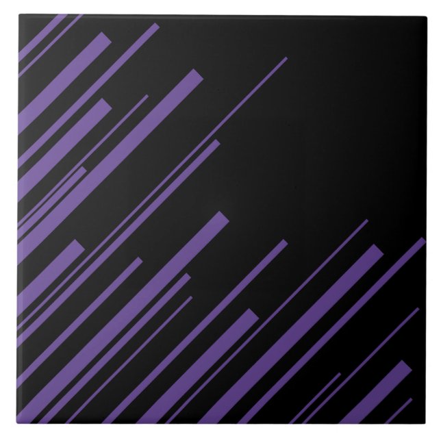 Diagonals in Purple and Black Ceramic Tile (Front)