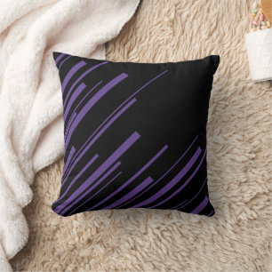Diagonals in Purple and Black Cushion