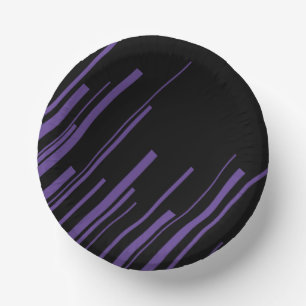 Diagonals in Purple and Black Paper Plate