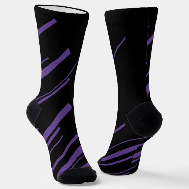 Diagonals in Purple and Black Socks (Angled)