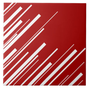 Diagonals in Red and White Ceramic Tile