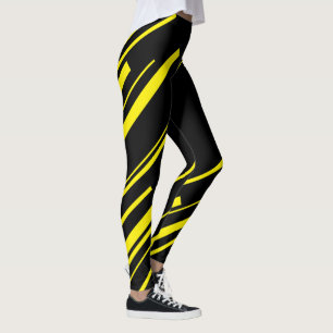 Diagonals in Yellow and Black Leggings