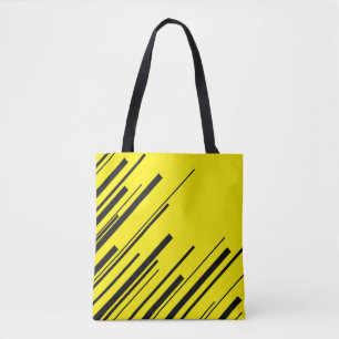 Diagonals in Yellow and Black Tote Bag