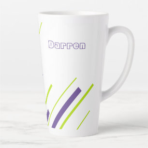 Diagonals - Lime Green and Purple Latte Mug