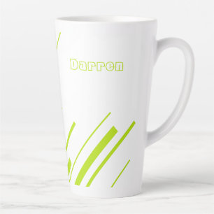 Diagonals - Lime Green and White Latte Mug